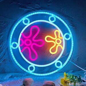 LED Under Sea Porthole Neon Signs for Wall Decor USB Night Game Room 13.3*13.3"